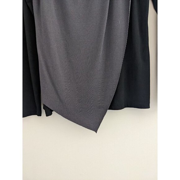 Lilla P Drape Asymmetric Hemline Lagenlook Long Sleeve Top - Picture 7 of 9